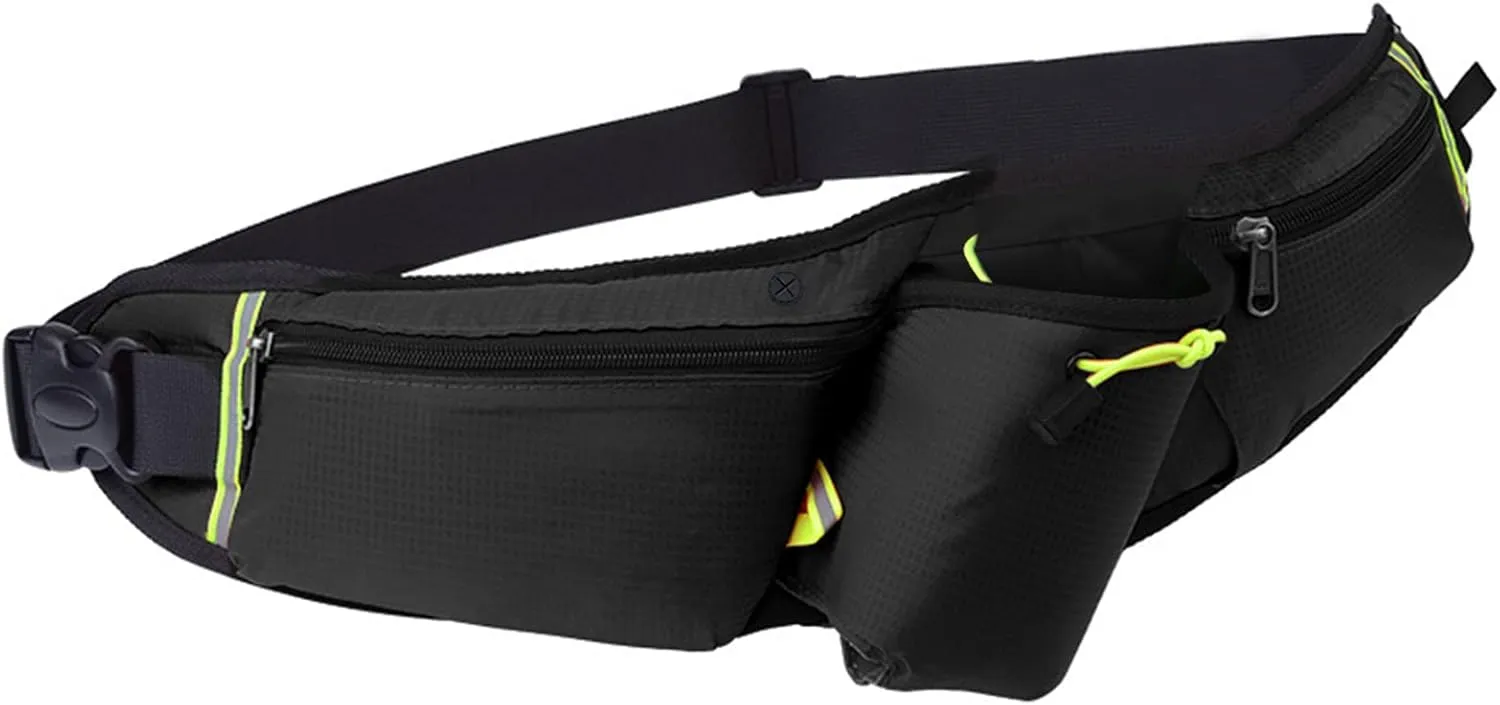 TopTie Unisex Fanny Pack, Waist Pack with Water Bottle Holder & Adjustable Strap for Jogging, Exercise, Outdoor Use