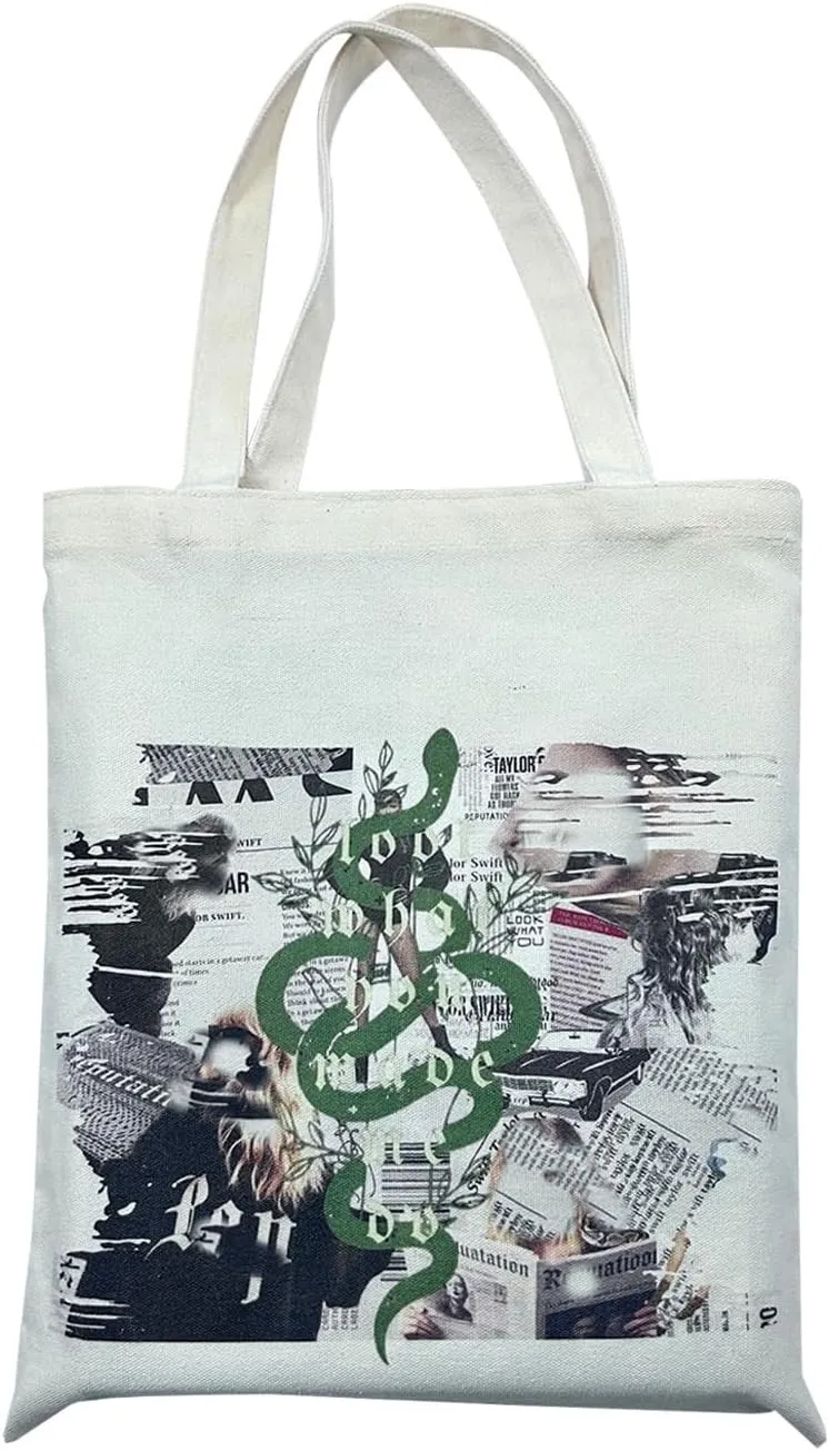 Tote Bag for Women, Canvas Tote Bag Aesthetic Shopping Shoulder Bag Grocery Bags Cute Reusable Tote Bag Music Fans Gifts(R)