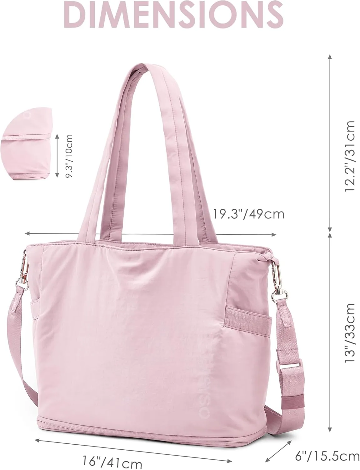 Tote Bag for Women,Puffer Work Bags with Zipper Compartments, Expandable Handbag for Travel Work Sport