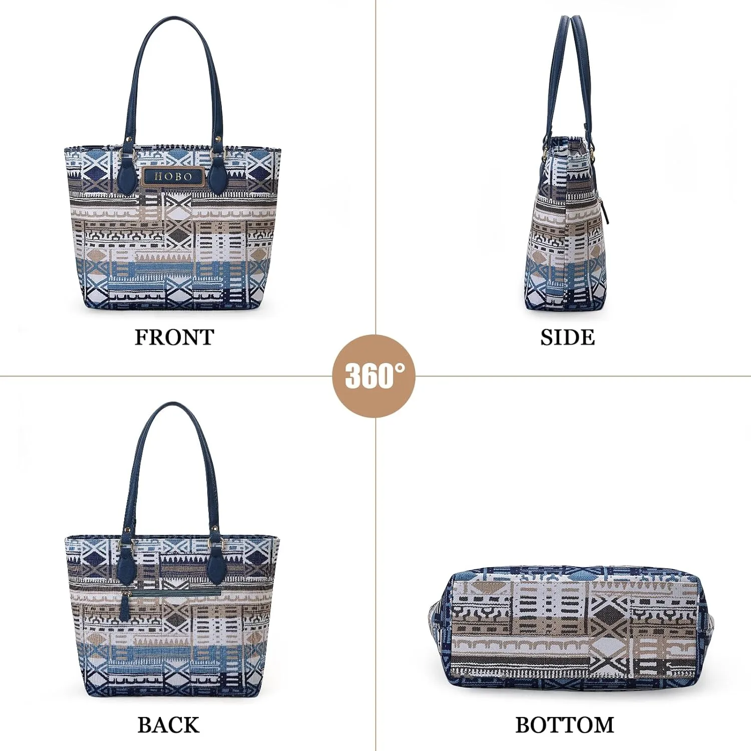 Tote bags for women, tote purse, nylon tote bag, with zipper and pockets, waterproof, lightweight