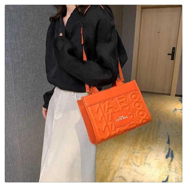 Tote Handbag Women's New Solid Color Simple Commuter Bag High-end Single Shoulder Crossbody Bag for Women