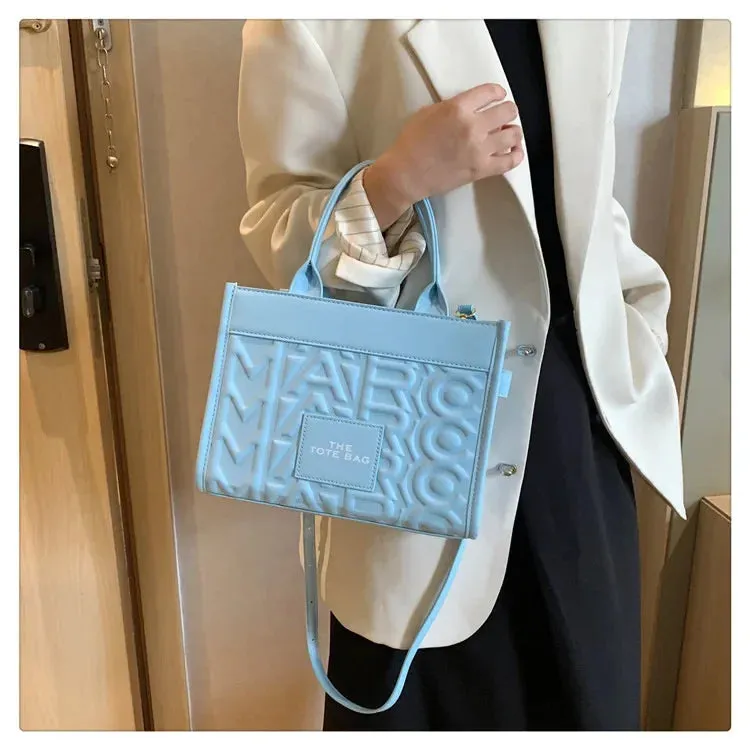 Tote Handbag Women's New Solid Color Simple Commuter Bag High-end Single Shoulder Crossbody Bag for Women