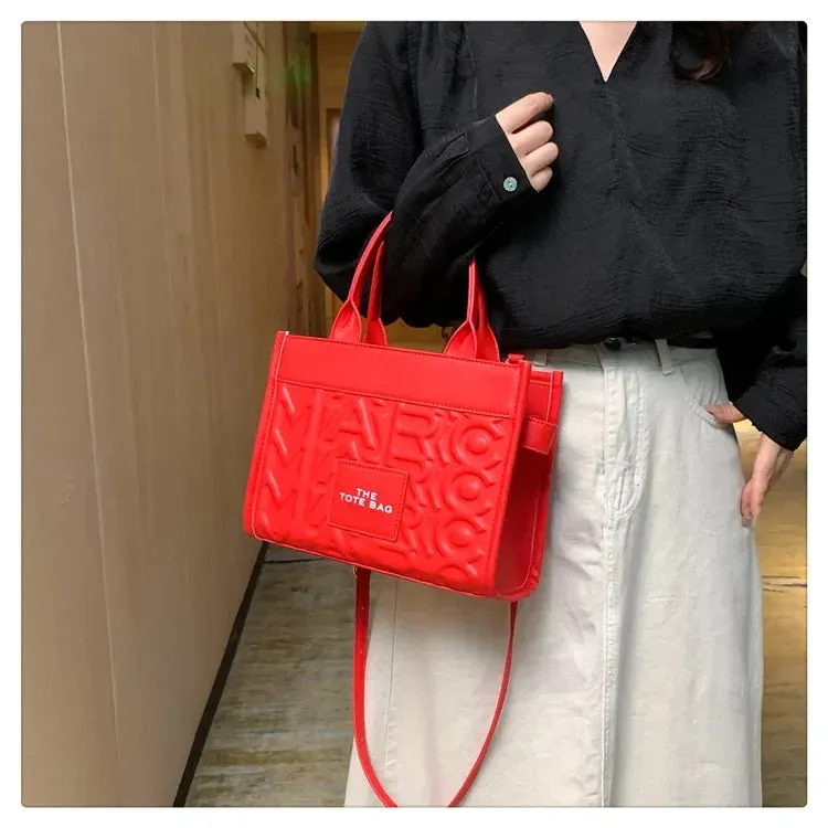 Tote Handbag Women's New Solid Color Simple Commuter Bag High-end Single Shoulder Crossbody Bag for Women