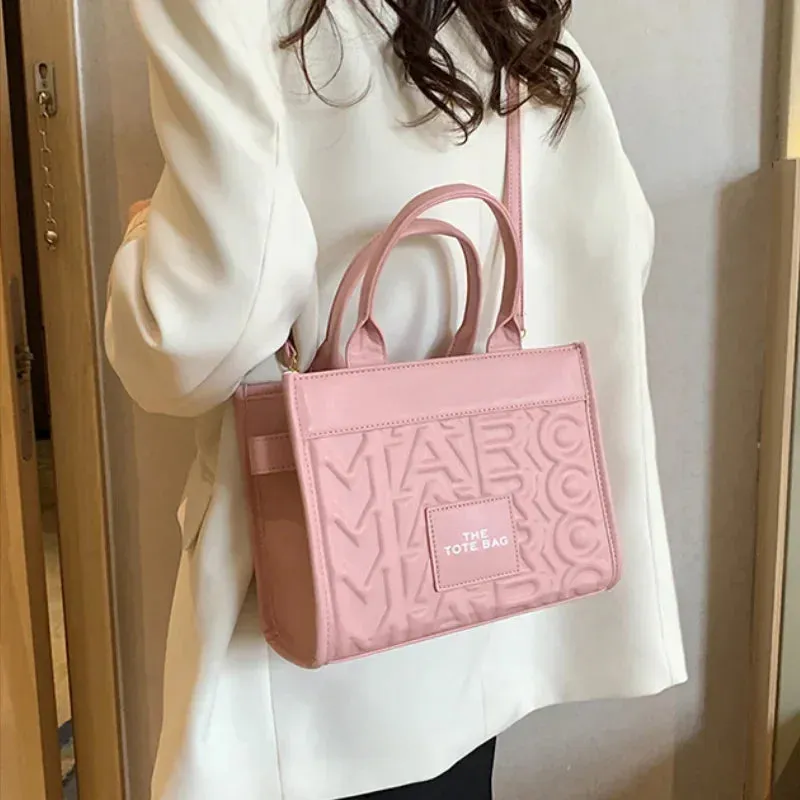 Tote Handbag Women's New Solid Color Simple Commuter Bag High-end Single Shoulder Crossbody Bag for Women