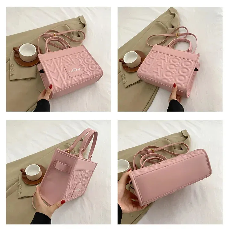 Tote Handbag Women's New Solid Color Simple Commuter Bag High-end Single Shoulder Crossbody Bag for Women