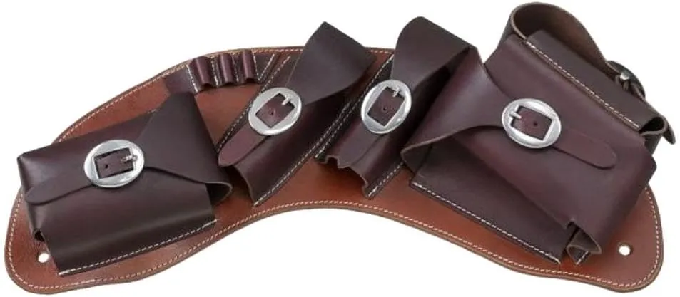 Tough 1 Silver Royal Leather Medicine Cantle Saddle Bag