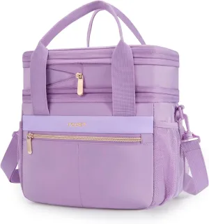 TOURIT Insulated Lunch Box Bag, Double Deck Leakproof Cooler Tote for Work Office Picnic, Expandable Lunch Container, Picnic