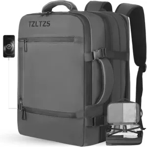 Travel Backpack, Carry On Backpack Airline Approved,Extra Large Expandable Waterproof, 17.3inch Laptop Backpack USB Charging Port, Business College Rucksack Backpack Gifts for Men Women (Gray)