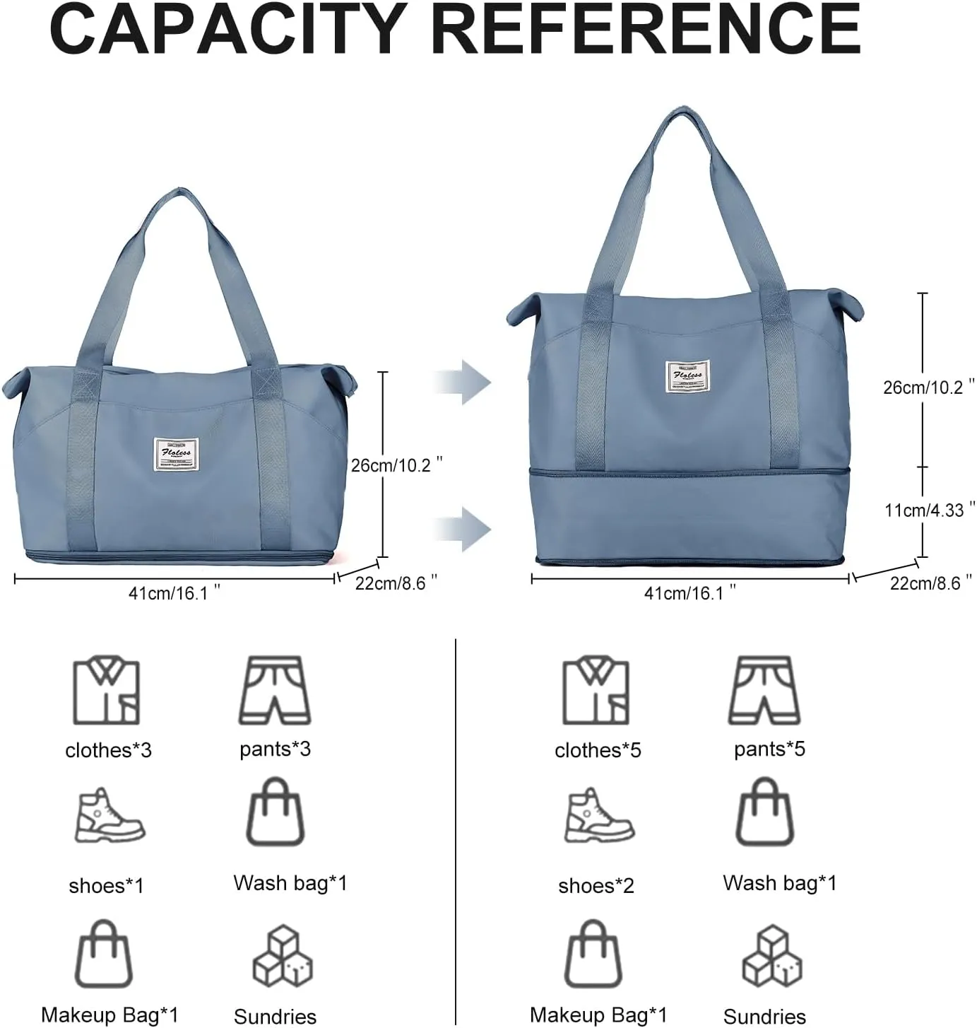 Travel Duffel Bag,Sports Tote Gym For Spirit Airlines Personal Item Bag 18x14x8 Foldable,Carry on Shoulder Expandable Weekender Overnight for Women,JewelBlue
