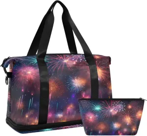 Travel Duffel Gym Sports Luggage Bag Expandable Large Capacity Firework Sports Bag for Women and Men