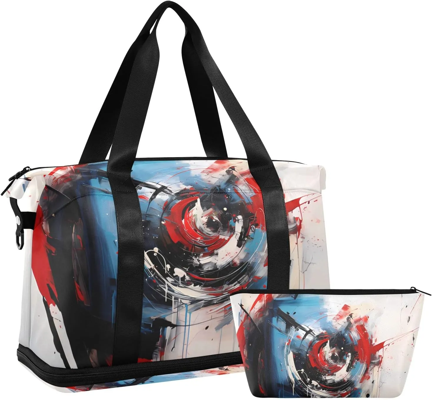 Travel Duffel Gym Sports Luggage Bag Expandable Large Capacity Geometric Abstract 4 Sports Bag for Women and Men