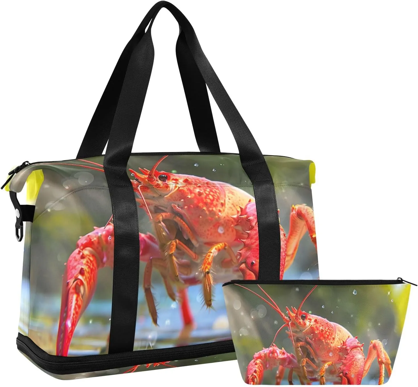 Travel Duffel Gym Sports Luggage Bag Expandable Large Capacity Lobster Sports Bag for Women and Men