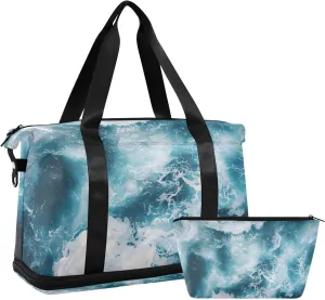 Travel Duffel Gym Sports Luggage Bag Expandable Large Capacity Ocean Sports Bag for Women and Men