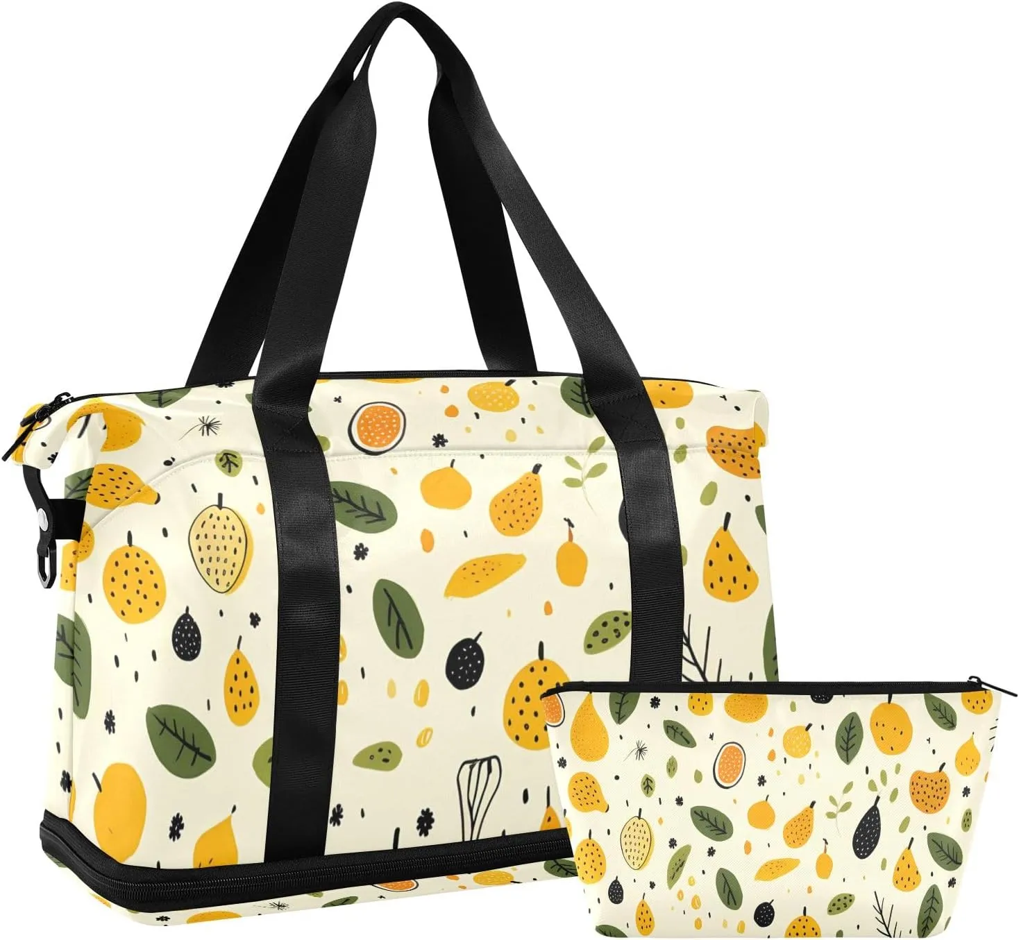 Travel Duffel Gym Sports Luggage Bag Expandable Large Capacity Papaw Pear Sports Bag for Women and Men