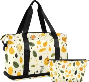 Travel Duffel Gym Sports Luggage Bag Expandable Large Capacity Papaw Pear Sports Bag for Women and Men