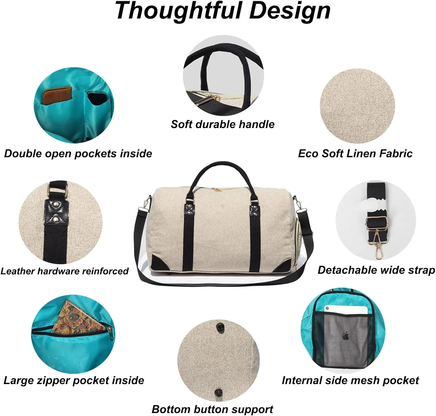 Travel Duffle Bag, Weekender Bag for Women with Shoe Compartment, Carry on Overnight Bag Gym Duffel Bag, Mommy Hospital Bags
