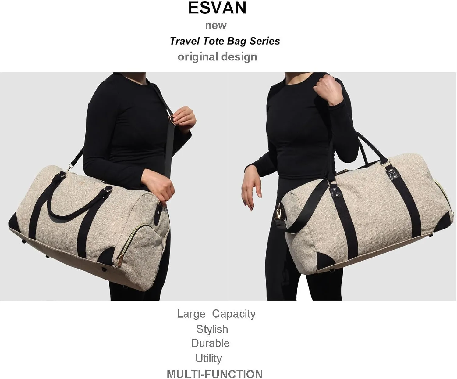 Travel Duffle Bag, Weekender Bag for Women with Shoe Compartment, Carry on Overnight Bag Gym Duffel Bag, Mommy Hospital Bags