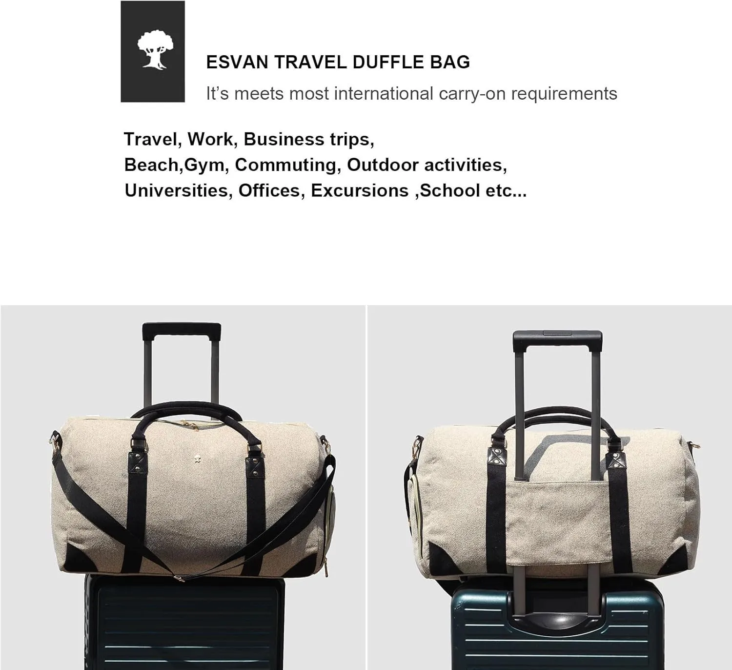 Travel Duffle Bag, Weekender Bag for Women with Shoe Compartment, Carry on Overnight Bag Gym Duffel Bag, Mommy Hospital Bags