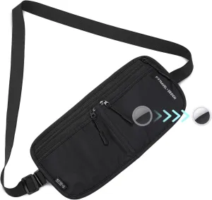 Travel Passport Holder - RFID Blocking Travel Pouch Money Belt Airtag Passport Wallet for Men, Women