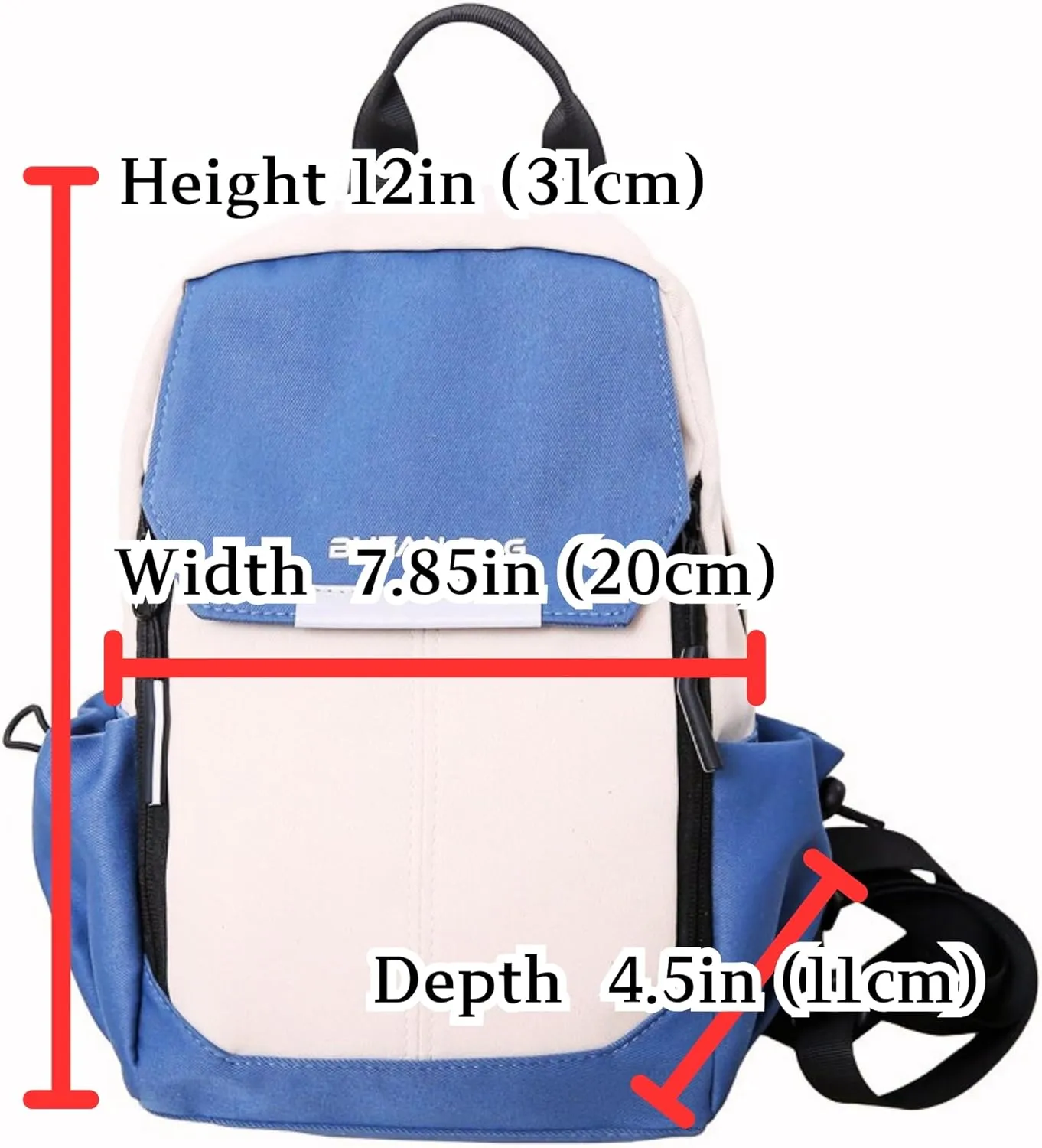 Travel Reflective Convertible Sling Backpack with Key Ring Strap, Large Capacity Water Resistant Anti-Theft Safety Chest Bags, Lightweight Crossbody Daypack for Work Hiking (White)