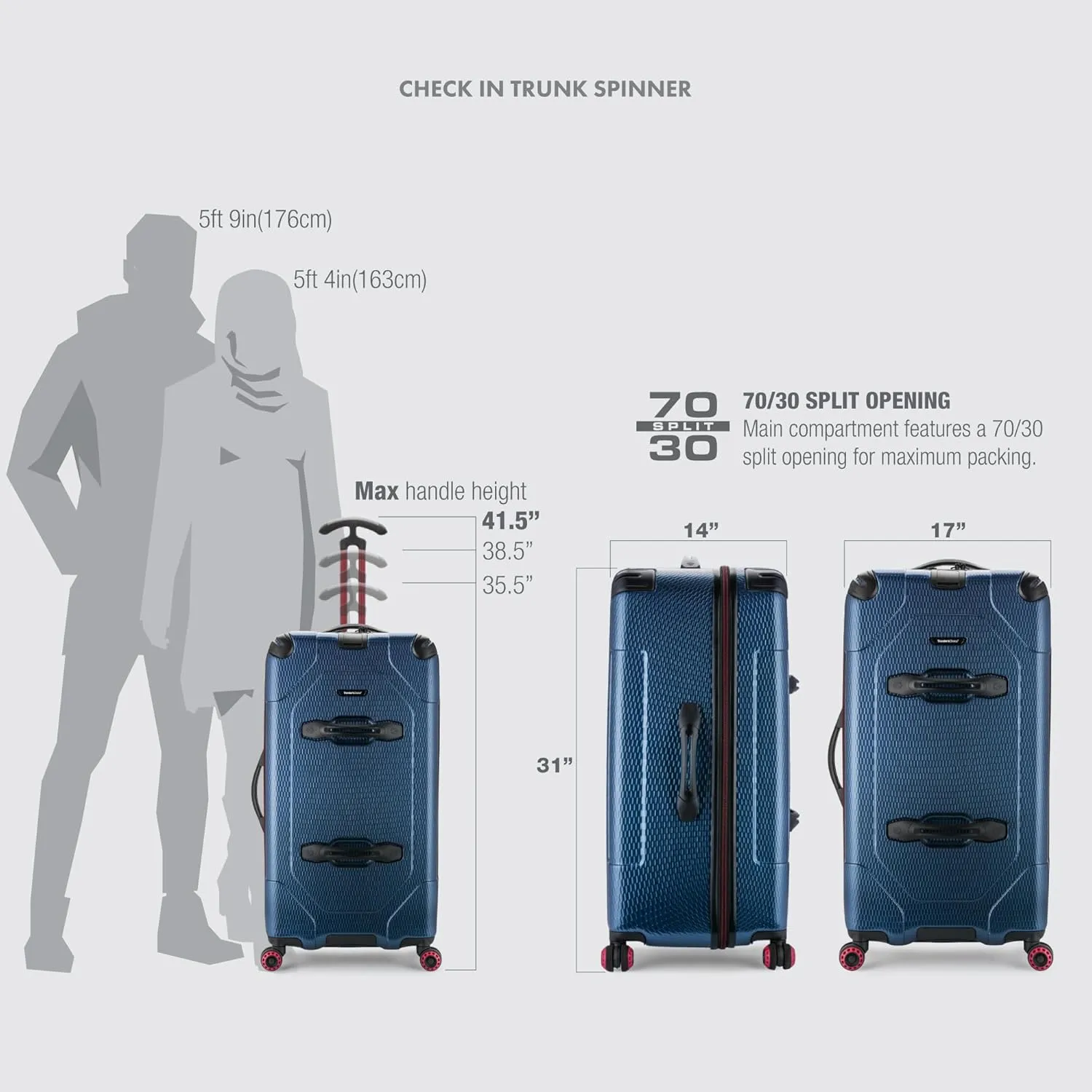 Traveler's Choice Maxporter II 30" Hardside Spinner Trunk Luggage, Expandable, Black