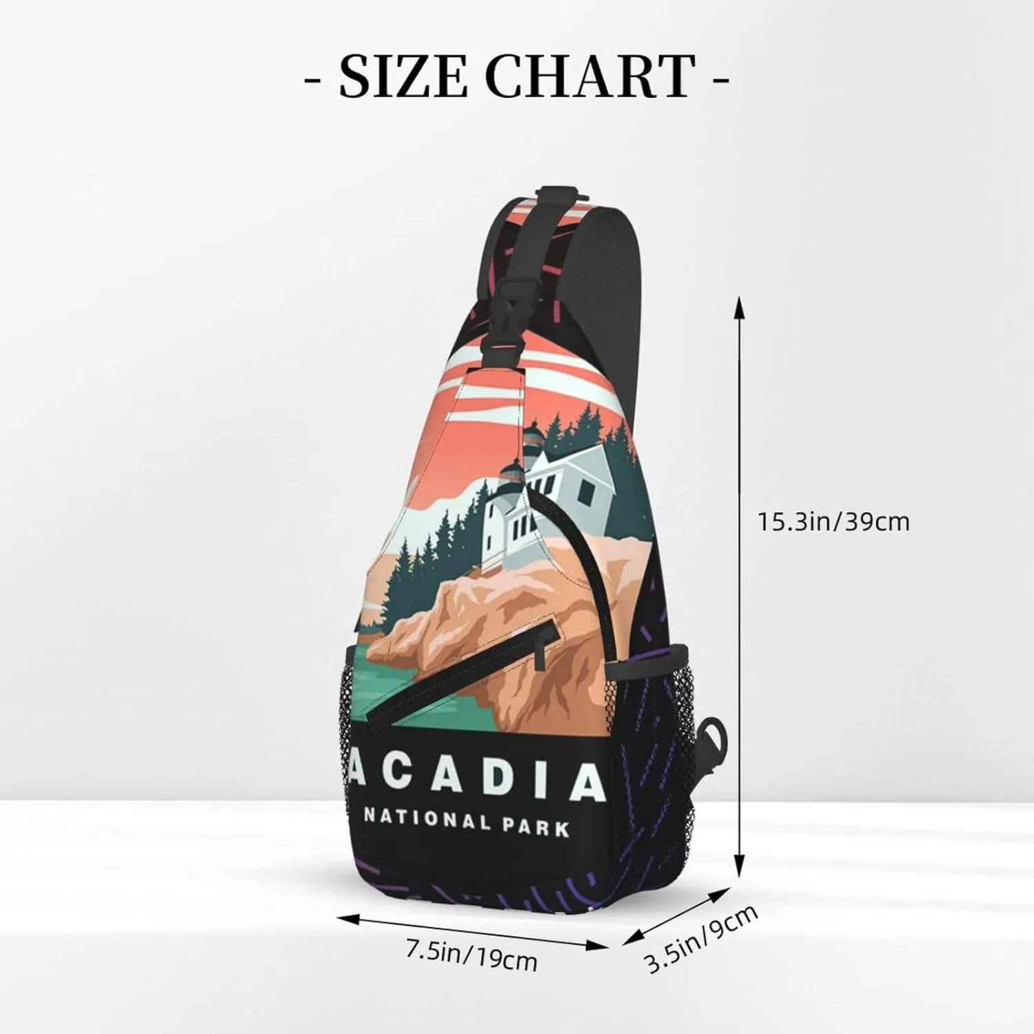 Trendy Acadia National Park Small Crossbody Backpack Sling Bag For Men Women Mini One Shoulder Chest Bags Gym Sport Travel Hiking Daypack