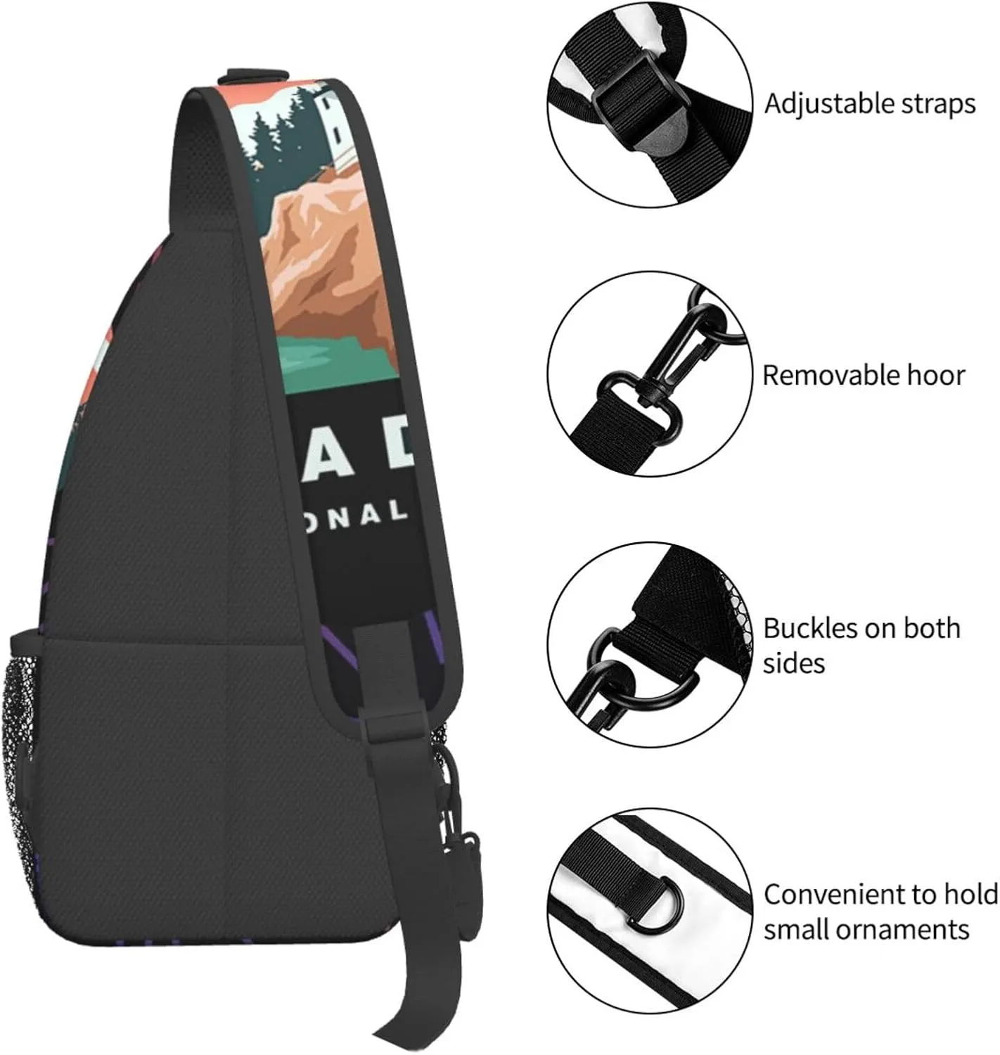 Trendy Acadia National Park Small Crossbody Backpack Sling Bag For Men Women Mini One Shoulder Chest Bags Gym Sport Travel Hiking Daypack