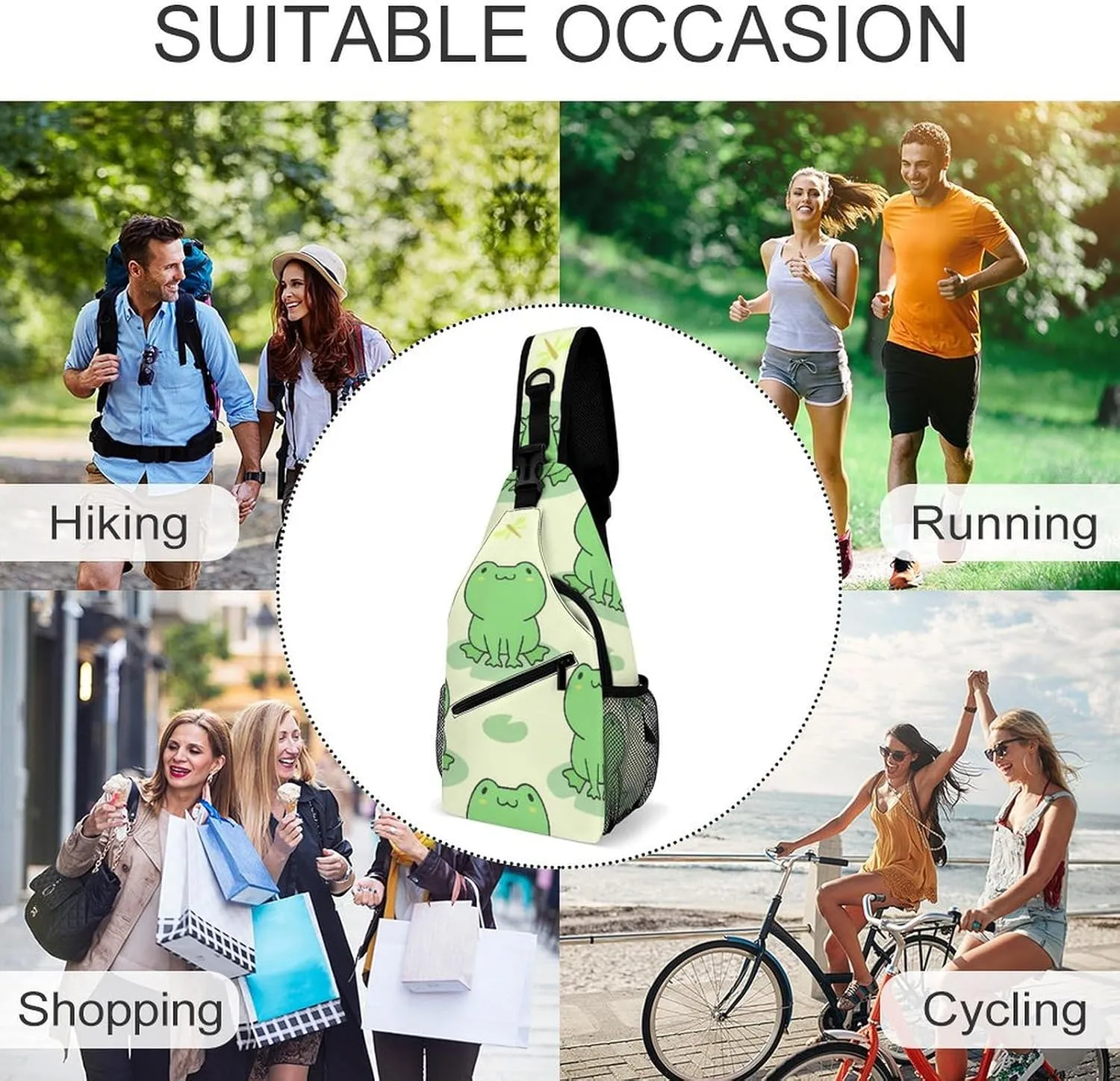 Trendy Crossbody Bags for Women Men, Travel Hiking Chest Bag Sling Crossbody Bag