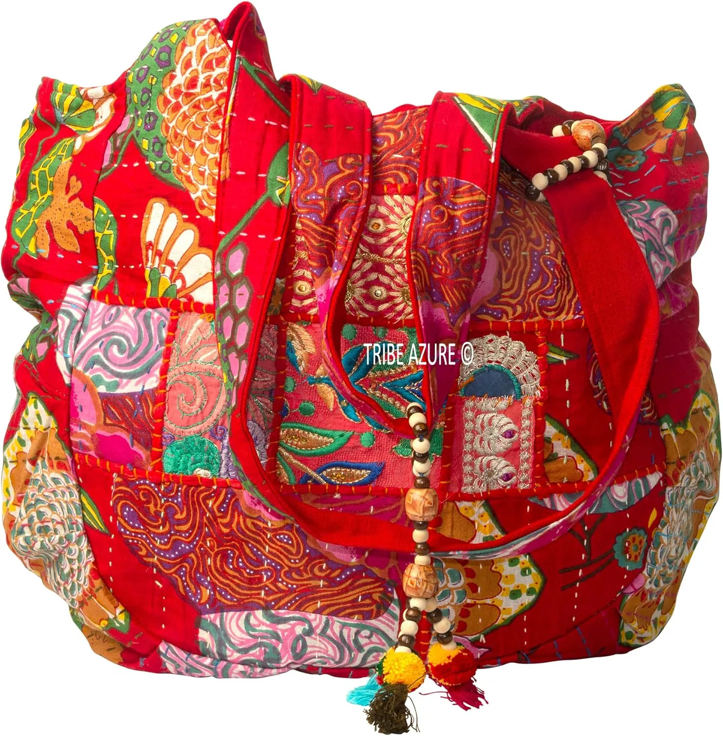 TribeAzure Large Embroidered Shoulder Bag Tote Comfortable Roomy Casual Fashion Market Grocery Everyday