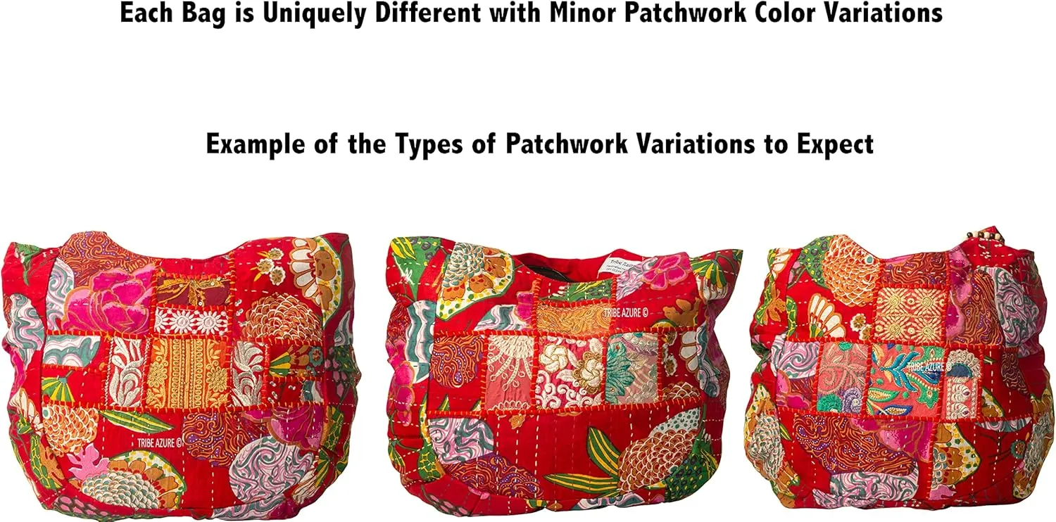 TribeAzure Large Embroidered Shoulder Bag Tote Comfortable Roomy Casual Fashion Market Grocery Everyday