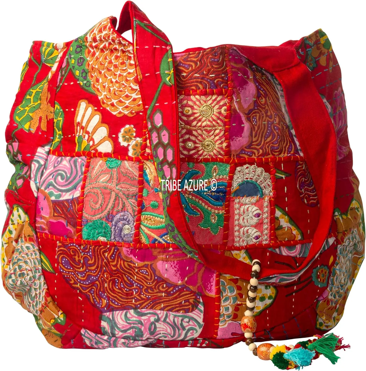 TribeAzure Large Embroidered Shoulder Bag Tote Comfortable Roomy Casual Fashion Market Grocery Everyday
