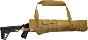 Trinity scabbard for short shotguns and rifles Tactical case Hunting Storage Soft Range molle Holster Bag Shoulder Military Security ATV Horse Motorcycle Truck Quad Carry Padded Bag TAN 25 inches.