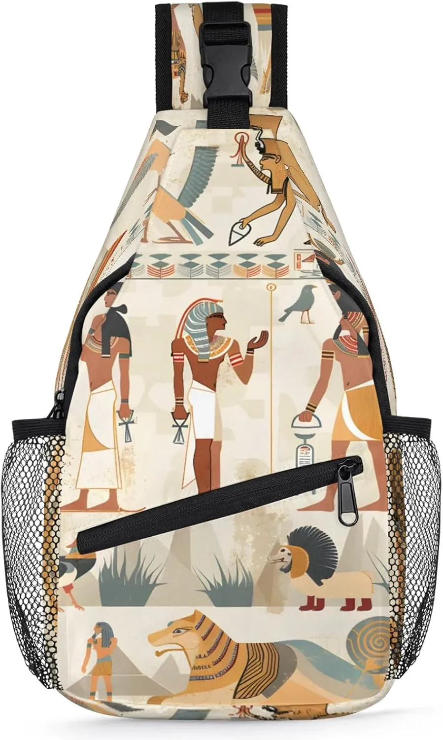 TropicalLife Ancient Egypt Civilization Sling Backpack Crossbody Shoulder Bag Water Resistant Small Daypacks Chest Bag for Women Men Unisex Hiking Travel Workout