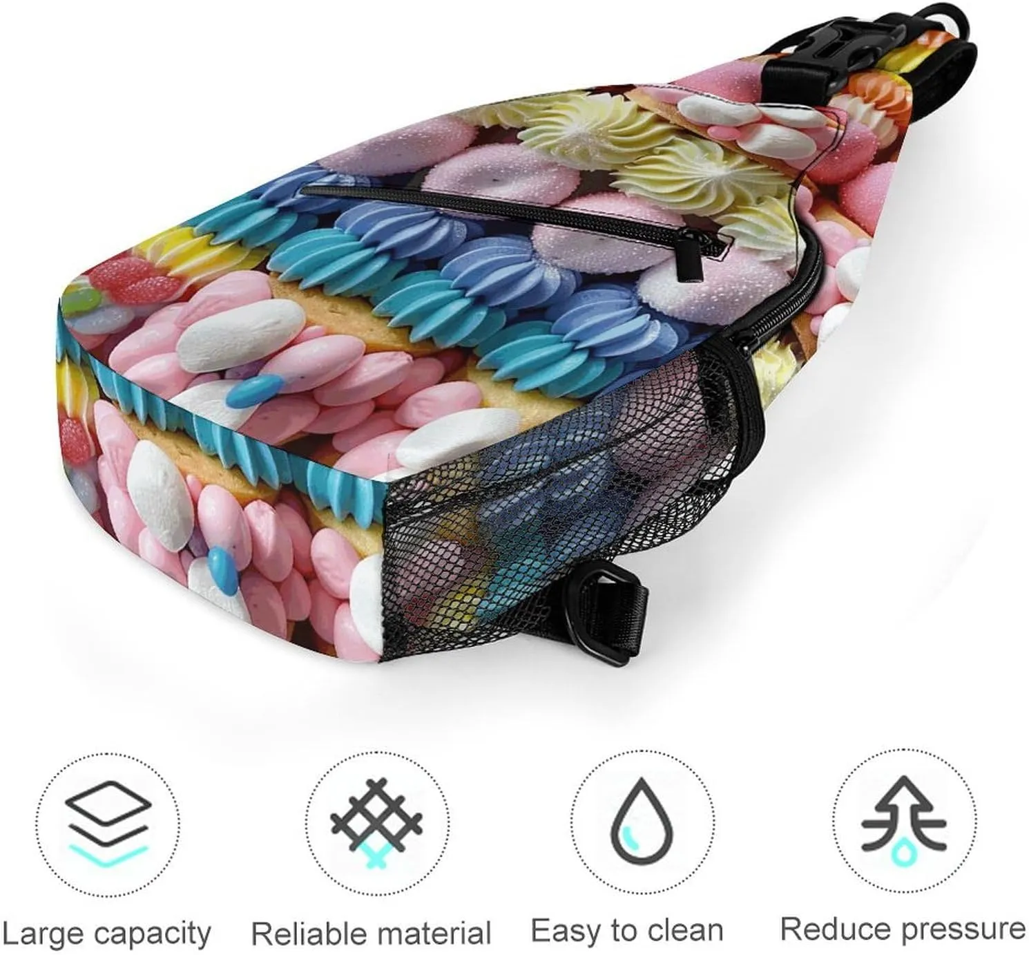 Truck Creative Pattern Sling Bag Lightweight Crossbody Chest Pack Travel Shoulder Bag with Adjustable Strap