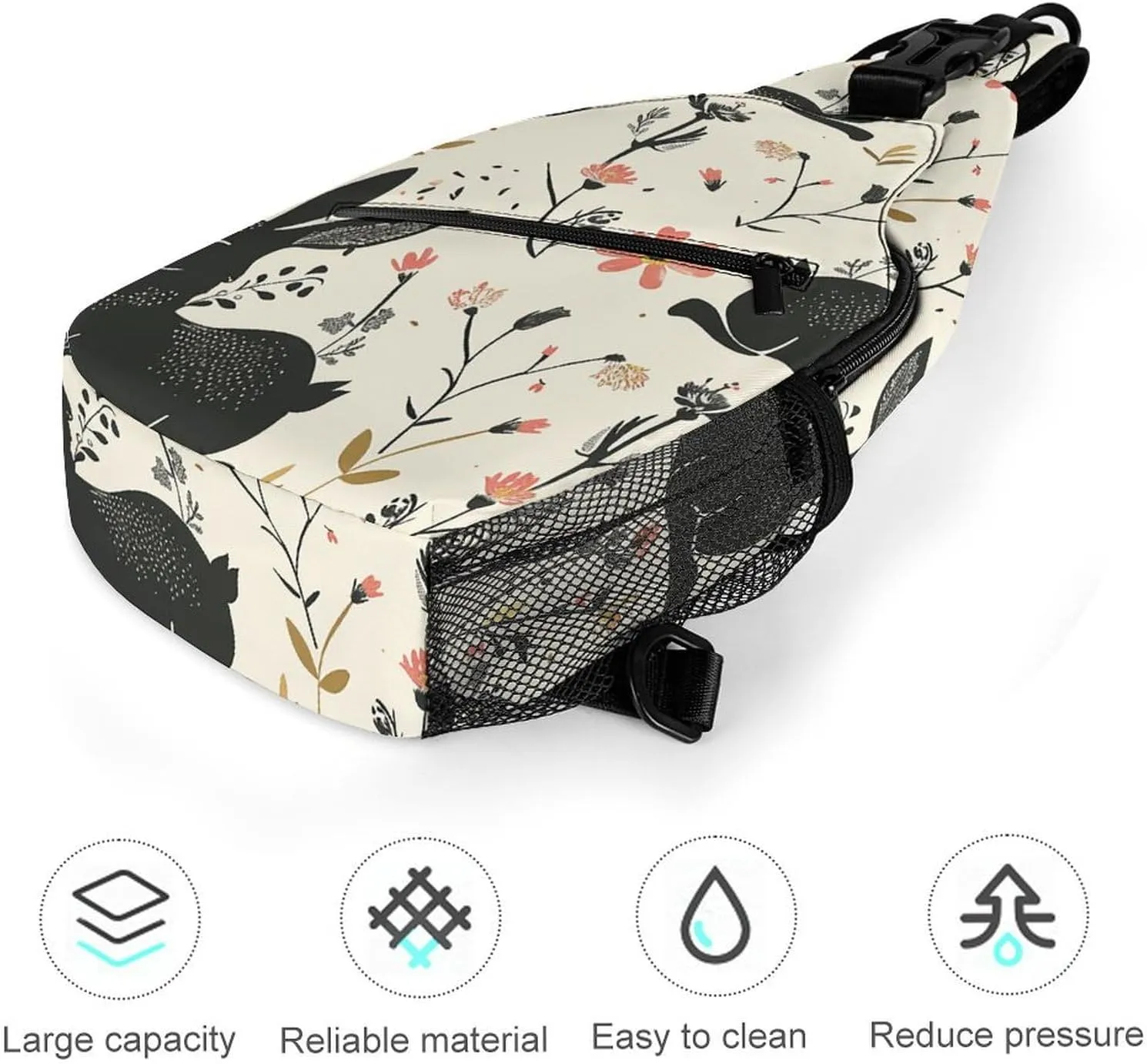 Truck Creative Pattern Sling Bag Lightweight Crossbody Chest Pack Travel Shoulder Bag with Adjustable Strap