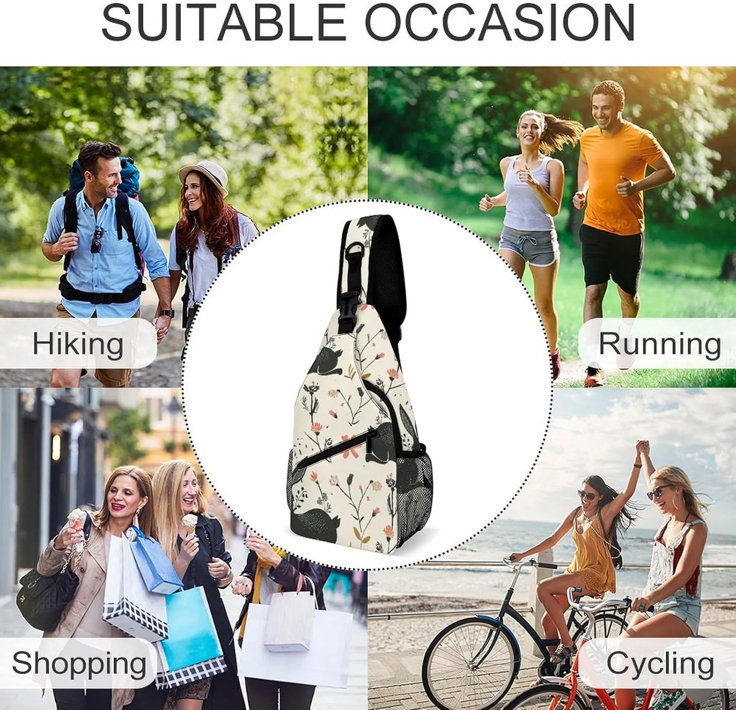 Truck Creative Pattern Sling Bag Lightweight Crossbody Chest Pack Travel Shoulder Bag with Adjustable Strap
