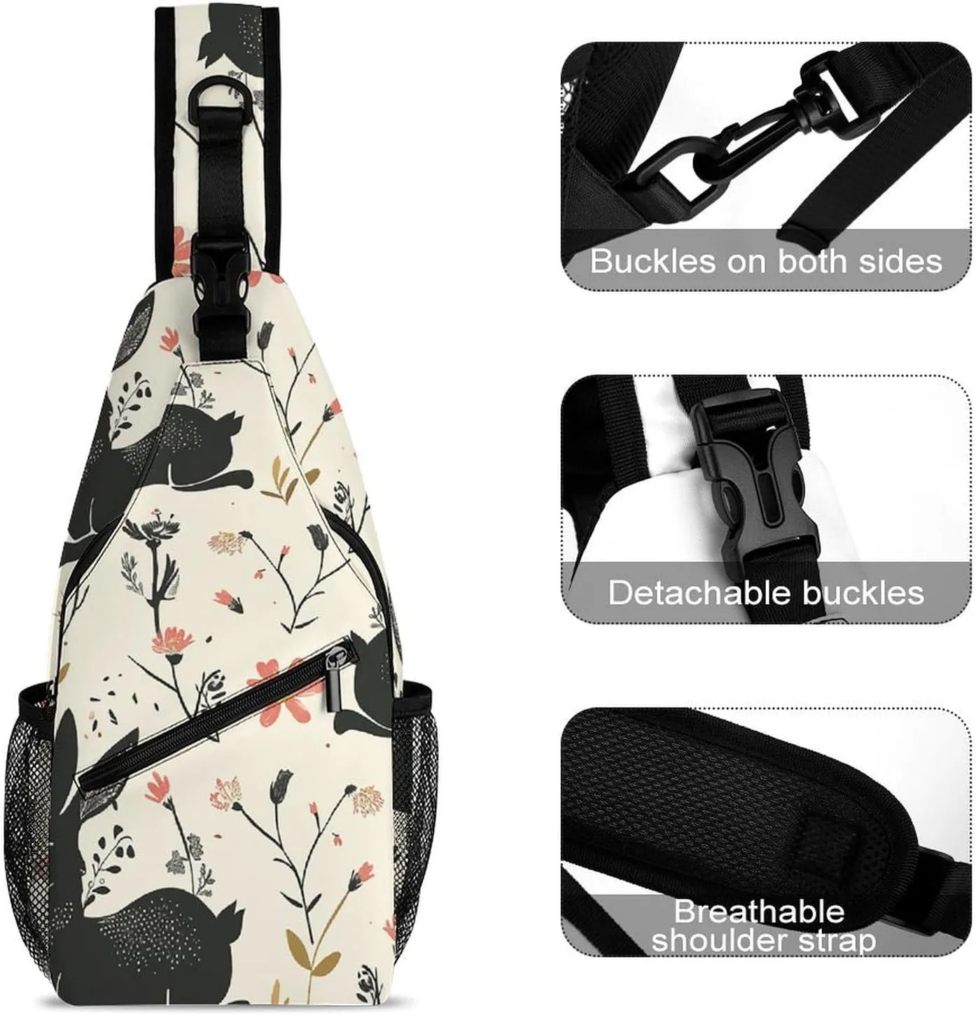 Truck Creative Pattern Sling Bag Lightweight Crossbody Chest Pack Travel Shoulder Bag with Adjustable Strap
