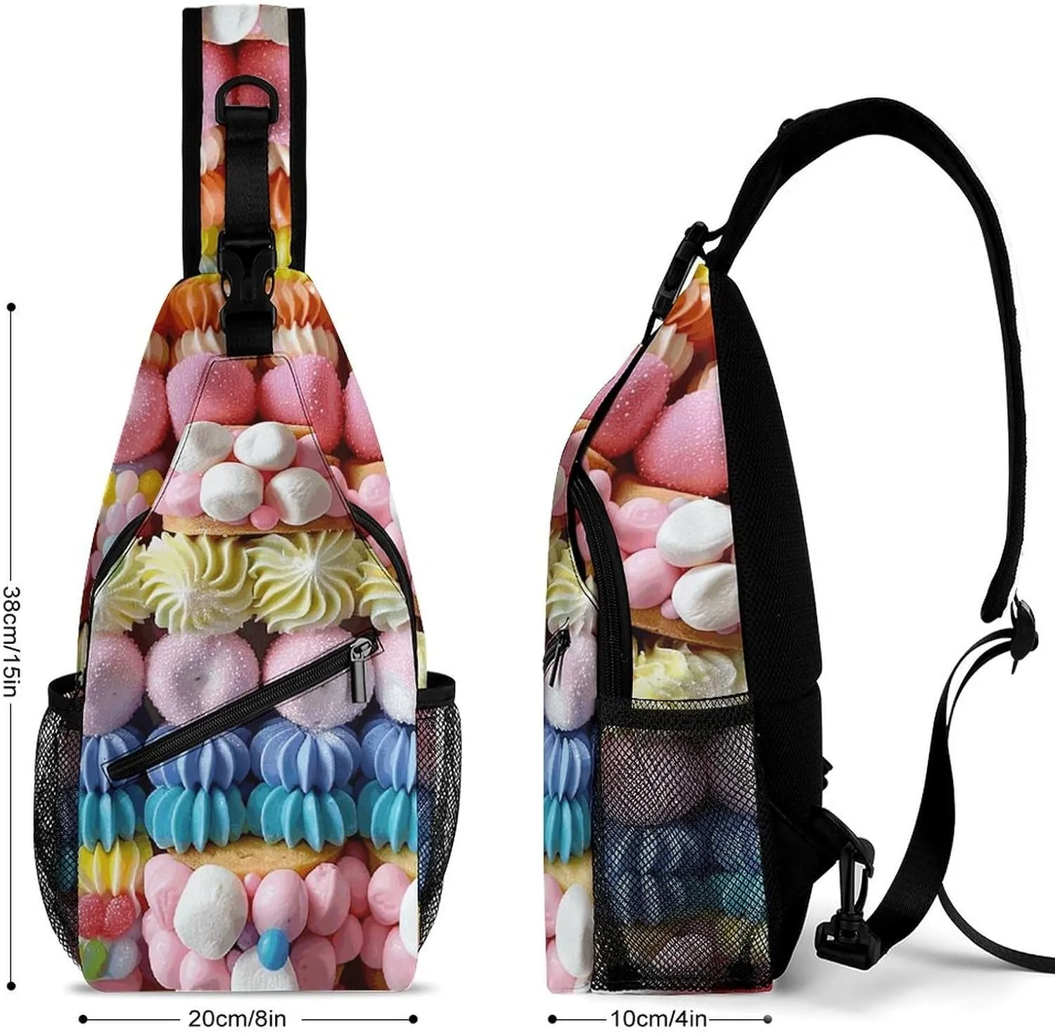 Truck Creative Pattern Sling Bag Lightweight Crossbody Chest Pack Travel Shoulder Bag with Adjustable Strap