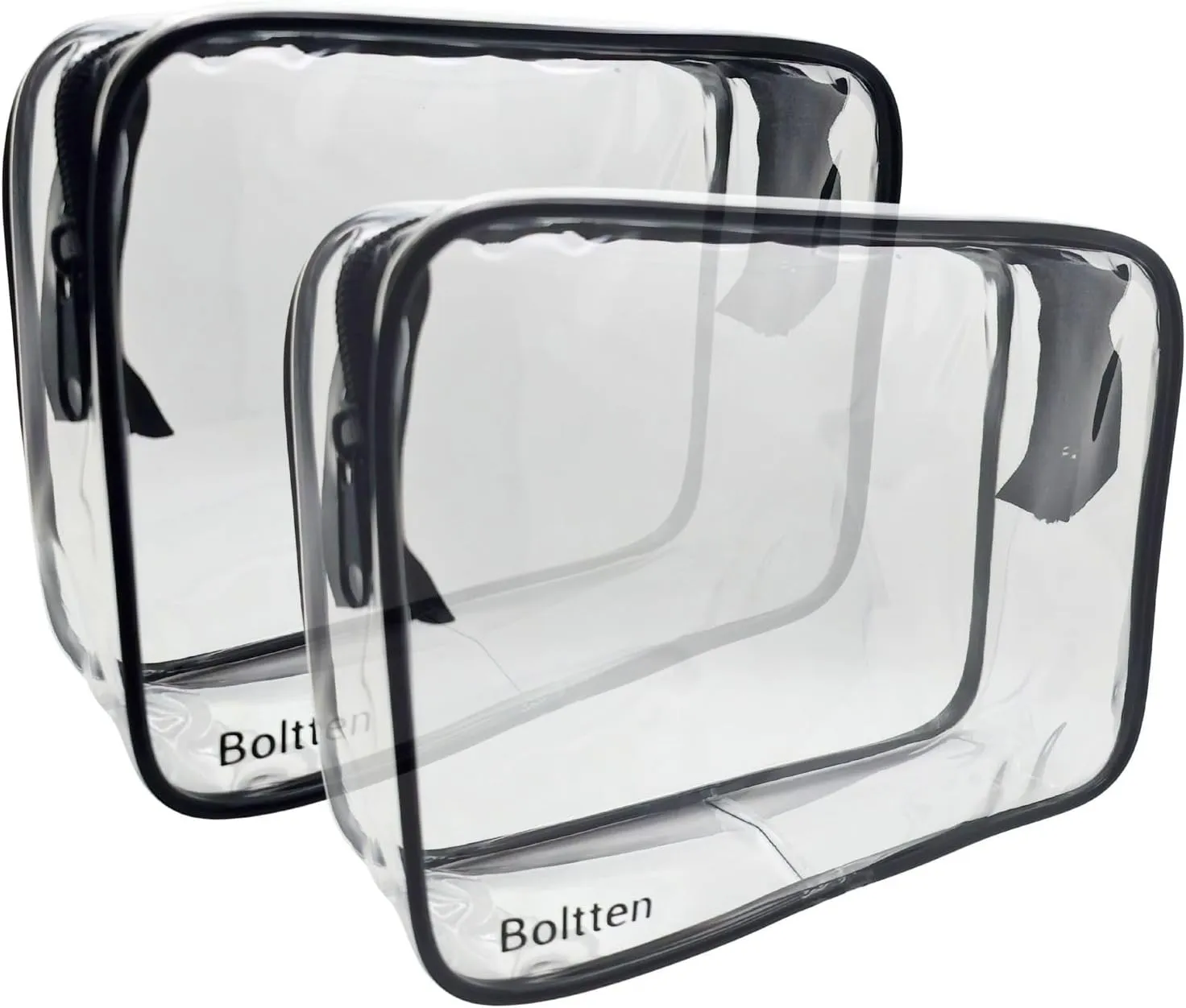 TSA Approved Clear Toiletry Bag 2-Pack, Quart Size Travel Cosmetic & Makeup Bags, Carry-On Airport Compliant