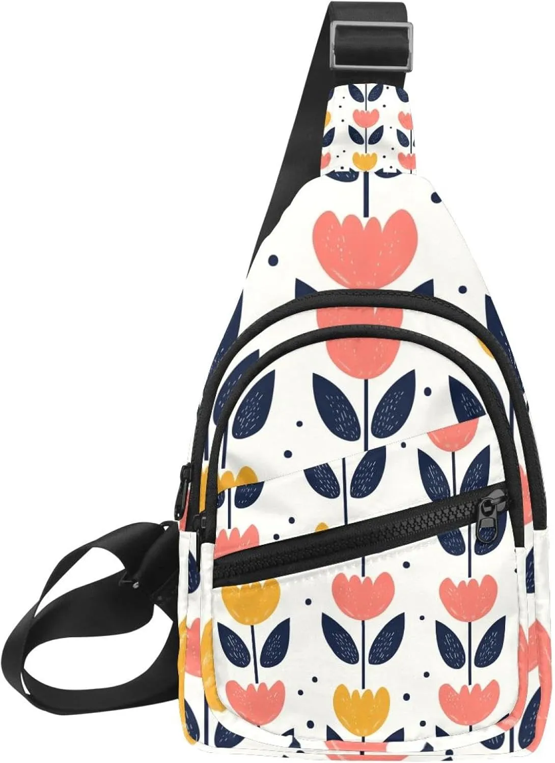 Tulips (5) Crossbody Sling Backpack Sling Bag Travel Hiking Chest Bag Daypack