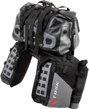 Tusk Off-Road Tusk Highland X2 Rackless Luggage System w/Medium Dry Duffel/Large Bottle Holders Standard Heat Shield for KTM 990 Adventure 2007-2012