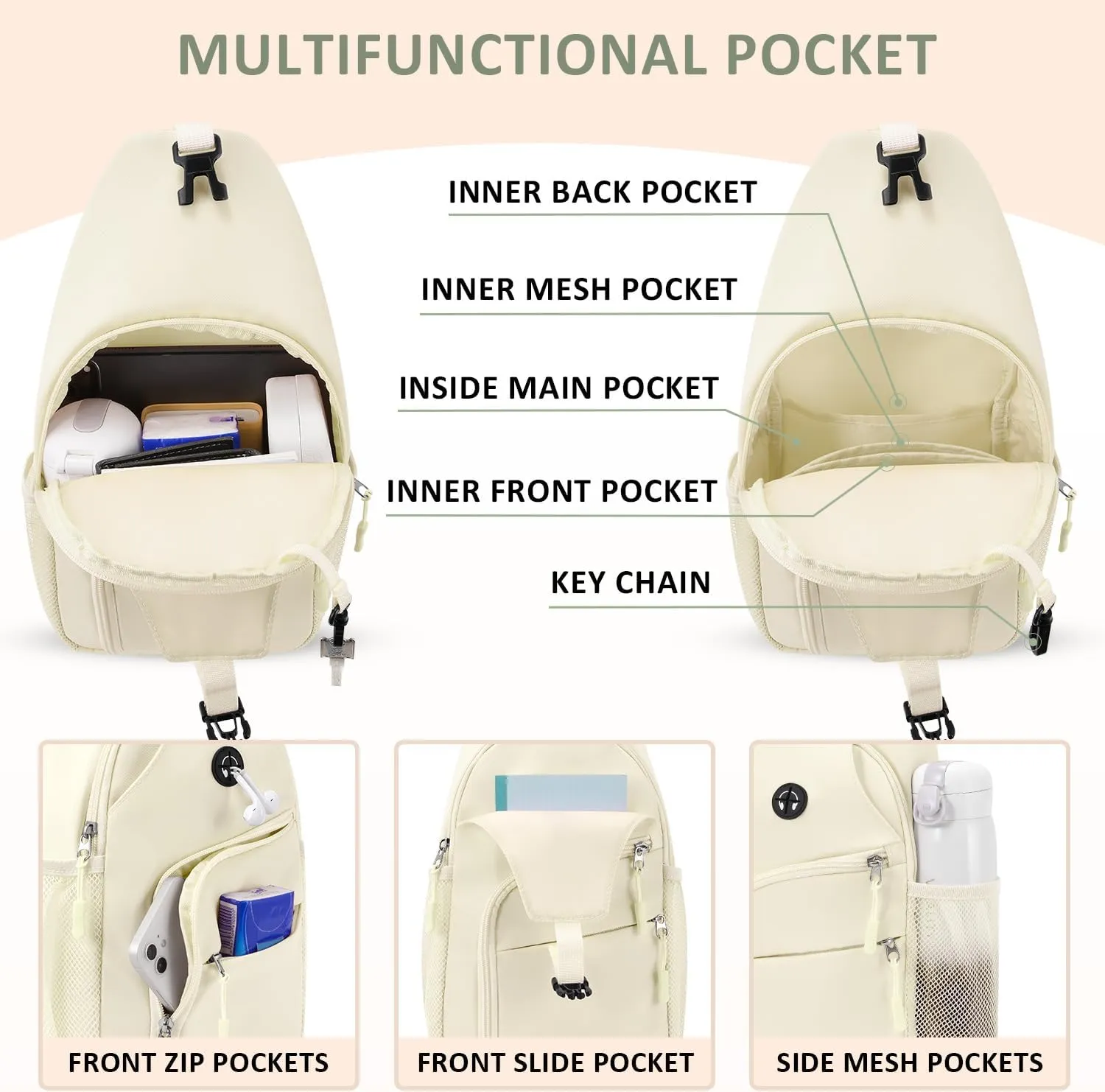Tuwubi Crossbody Bags for Women Trendy,Sling Bag for Men with Adjustable Shoulder,Travel Essentials Backpack for Traveling