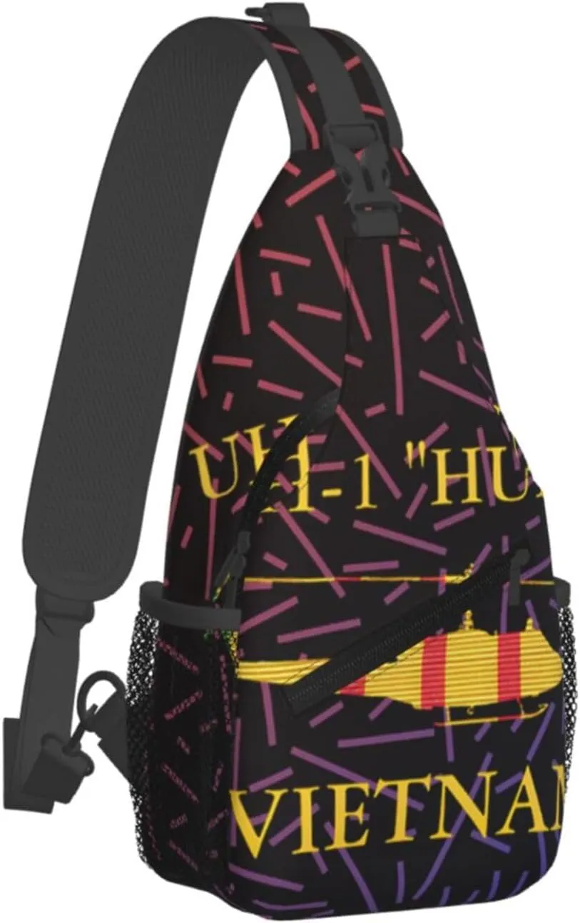 Uh-1 Huey Vietnam Veteran Crossbody For Men Women Sling Chest Bag Shoulder Bag Lightweight One Strap Backpack Multipurpose Travel Hiking Daypack