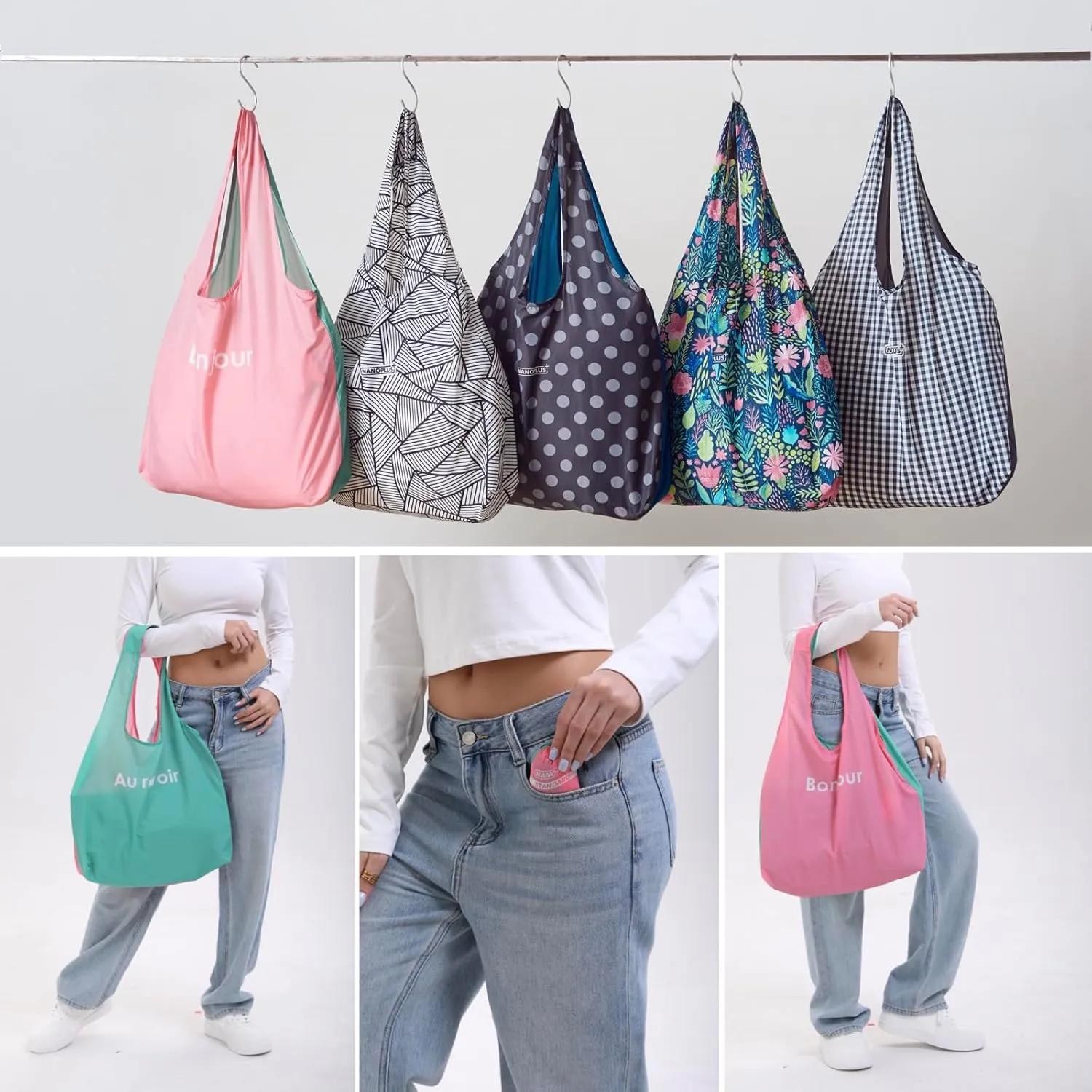 Ultimate Packable Travel Tote Bag - Reusable Shopping Bag - Compact & Portable & Lightweight