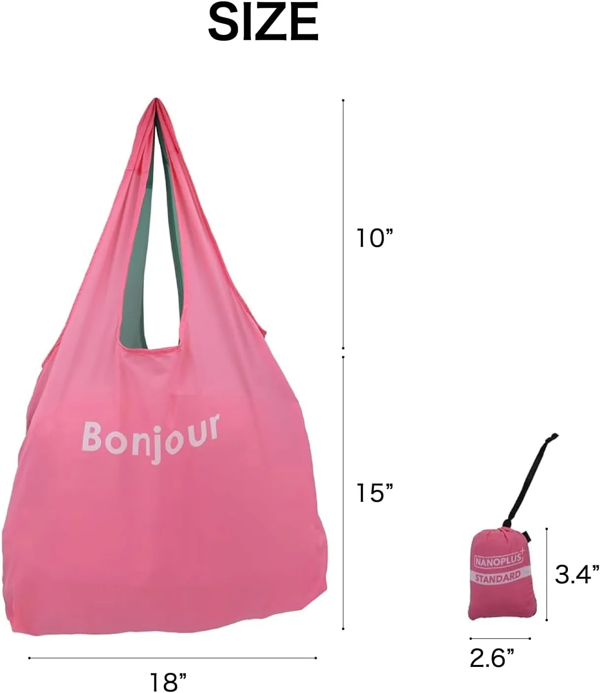 Ultimate Packable Travel Tote Bag - Reusable Shopping Bag - Compact & Portable & Lightweight