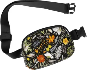 Ultra Lightweight Belt Bag Cute Crossbody Bags for Women Fashion Pattern Waist Packs Waterproof Running Workout Hiking Travel Fanny Pack,Dried Flowers