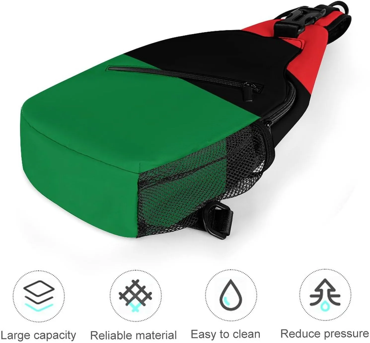 Ultra Lightweight Sling Backpack Shoulder Chest Crossbody Bag Multipurpose Anti-Theft Backpacking for Hiking Cycling Walking Dog Bicycle Travel - Black Lives Matter Flag African American Flag