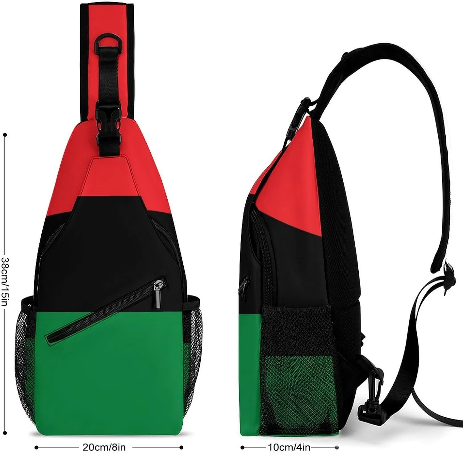 Ultra Lightweight Sling Backpack Shoulder Chest Crossbody Bag Multipurpose Anti-Theft Backpacking for Hiking Cycling Walking Dog Bicycle Travel - Black Lives Matter Flag African American Flag