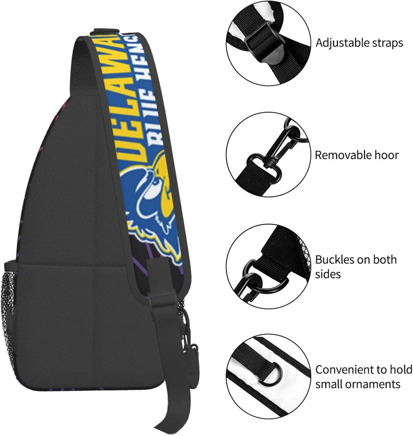 University Of Delaware Small Crossbody Backpack Sling Bag For Men Women Mini One Shoulder Chest Bags Gym Sport Travel Hiking Daypack