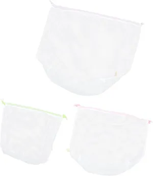 Unomor 3pcs Fold up Laundry Bag Mesh Wash Bags Laundry Bag for Traveling Delicate Clothing Wash Bag Set
